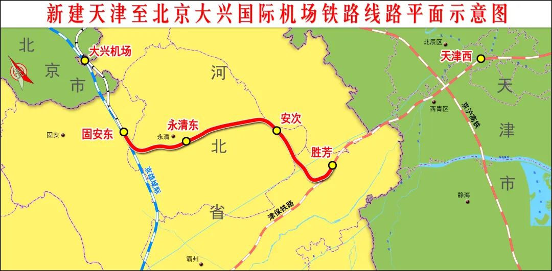 津兴铁路线平面示意图